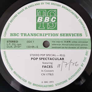 Faces - BBC Stereo Pop Special-42 Album (1973)