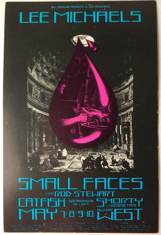 Faces billed as Small Faces - May 7, 8, 9 and 10, 1970 Fillmore West with Lee Michaels -handbill side 1