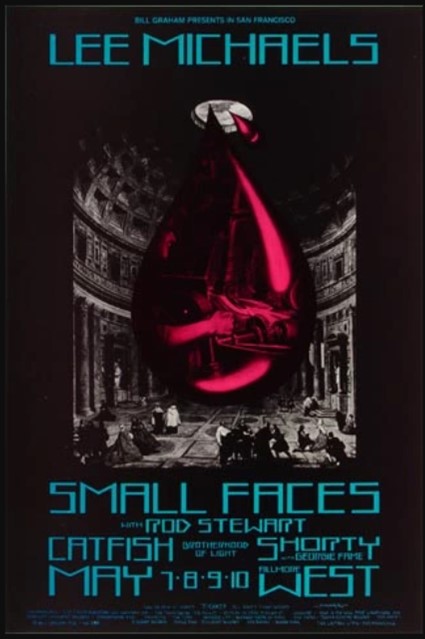 Faces billed as Small Faces - May 7 8 9 10 1970 Fillmore West with Lee Michaels -handbill side 1