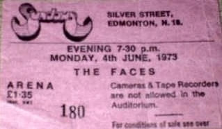 Faces- Edmonton Sundown June 4 1973- ticket stub