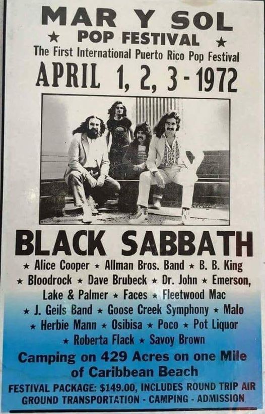Faces - First International Sea and Sun Rock Pop Festival Puerto Rico April 1 2 3 1972 Playbill Poster