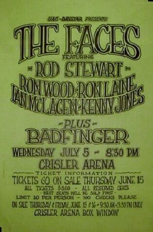 July 5, 1972 - Faces at Crisler Arena, Ann Arbor, MI poster playbill 1