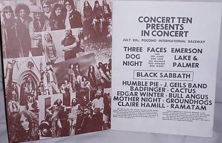 Faces - July 8 and 9, 1972 Concert 10 Mount Pocono International Raceway, Long Pond, PA USA -souvenir book inside 1