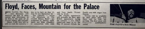Faces - May 15 1971 Garden Party at The Crystal Palace Bowl, London, ENG -newspaper clip