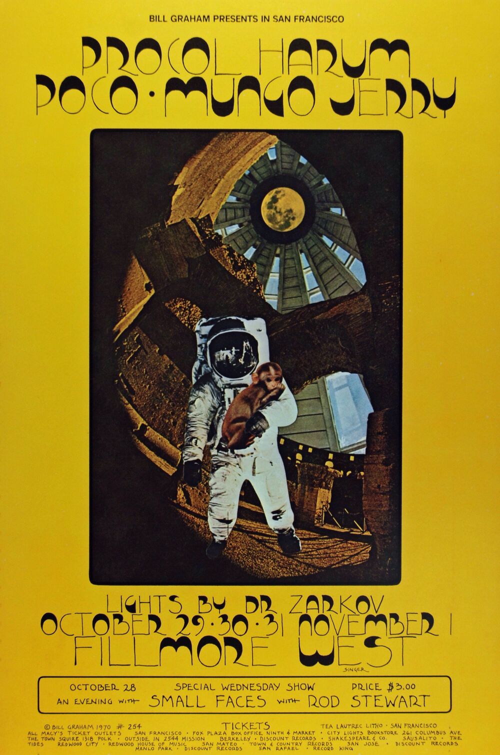 Faces - October 28, 1970 Fillmore West San Francisco, CA -playbill poster 3
