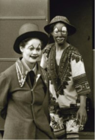 JFAM Photo - pg 61 Ronnie Lane Slim Chance Passing Show 2 clowns BW photo credit-