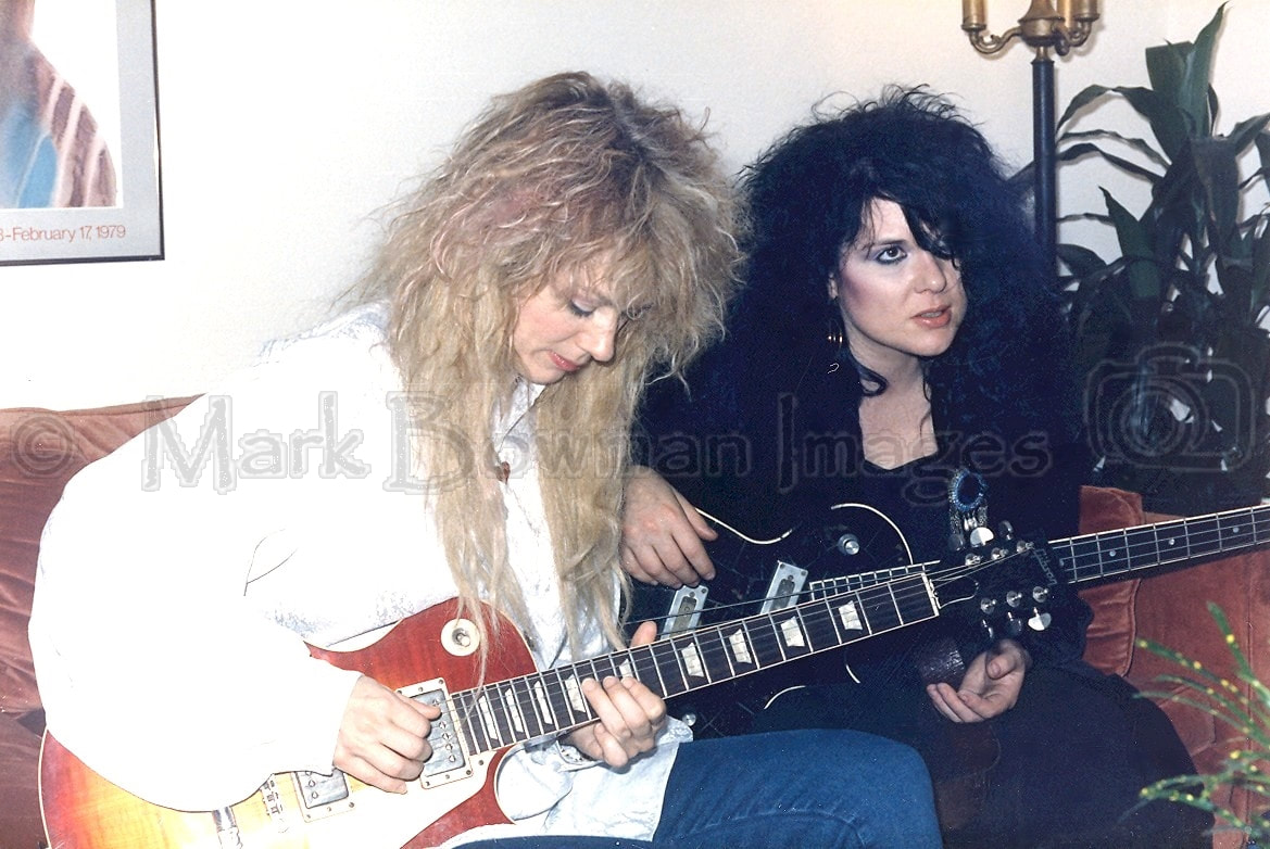Mark Bowman Images- Nancy and Ann Wilson at Ronnie Lane Dinner  Party Aug 17 1985