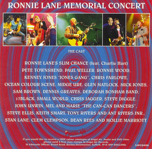 One For the Road - Ronnie Lane Memorial Concert​ - Royal Albert Hall London April 8 2004 -back CD