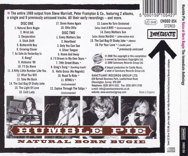 Phil Smee - Humble Pie Natural Born Bugie 2000 back