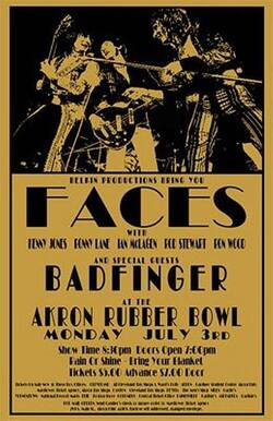 July 3 1972 - Faces and Badfinger at The Akron Rubber Bowl Playbill