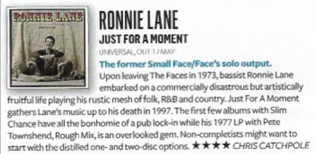 ​Q Magazine July 2019​ - Ronnie Lane Just For A Moment 2019 Box Set Review