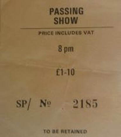 Ronnie Lane and The Passing Show - Newcastle Town Moore July 1974- ticket