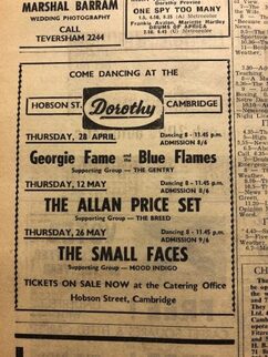 Small Faces - May 26, 1966 Dorothy Ballroom, Cambridge, ENG