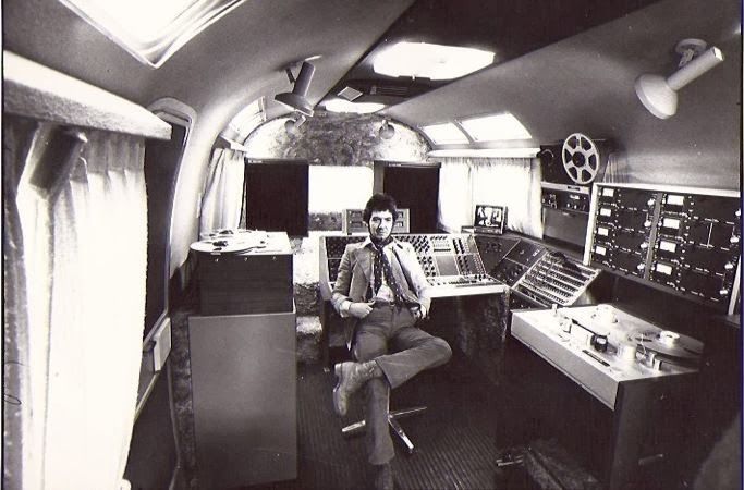 Ronnie Lane inside the Ronnie Lane Mobile Studio (LMS)