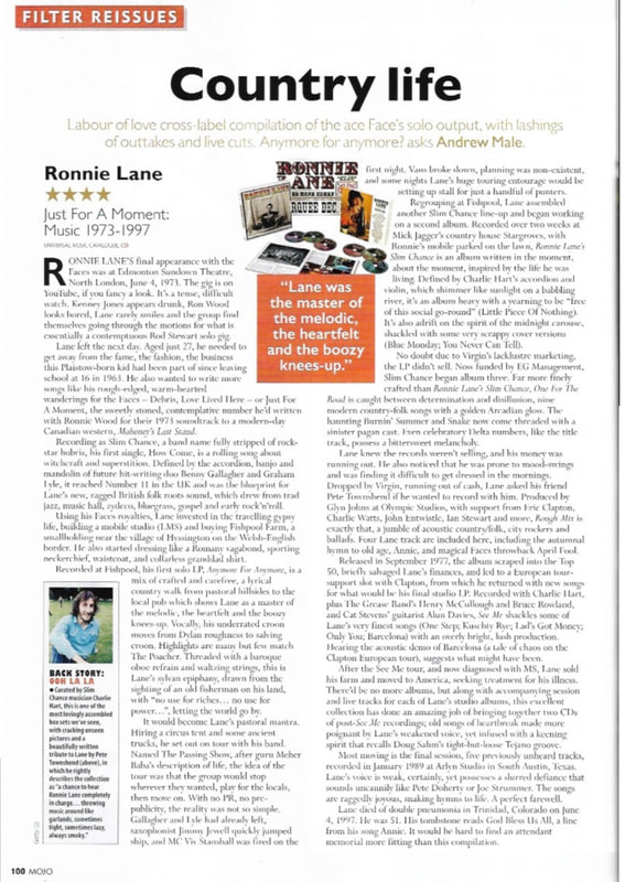 MOJO July 2019​ - Ronnie Lane Just For A Moment 2019 Box Set Review