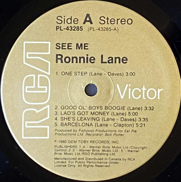 Ronnie Lane See Me Album 1980- Lp 2 Side 1