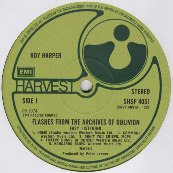 Roy Harper - Flashes From The Archives Of Oblivion Double live Album 1974 -side 1