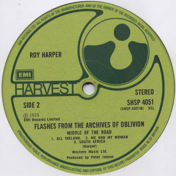 Roy Harper - Flashes From The Archives Of Oblivion Double live Album 1974 -side 2