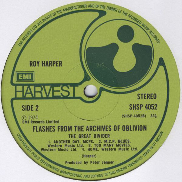 Roy Harper - Flashes From The Archives Of Oblivion Double live Album 1974 -side 4
