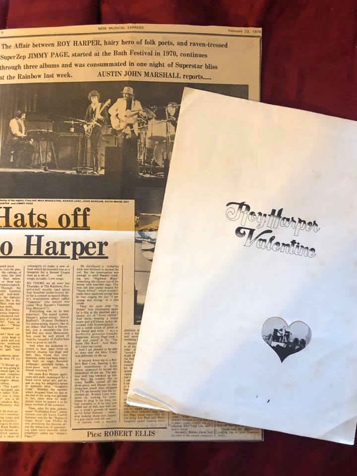 Roy Harpers Valentines Day Massacre Concert February 14 1974 Newspaper clip and program cover