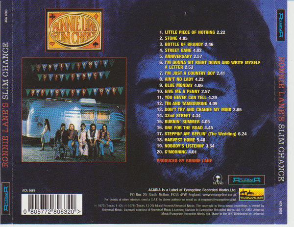 Slim Chance-One For the Road Compilation Album 2003 -back cover