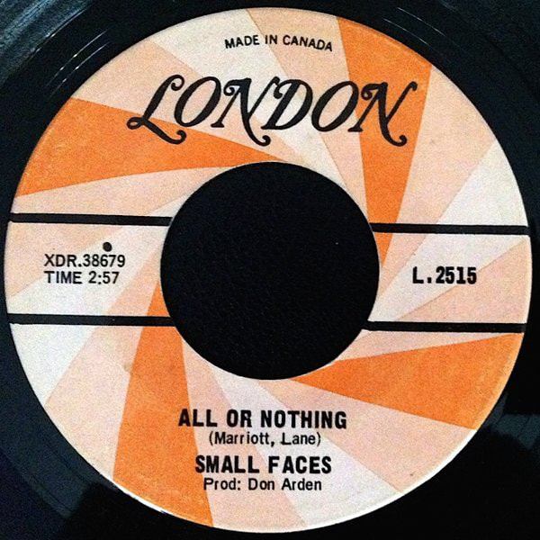 Small Faces - All Or Nothing Single 1966 -Canada1