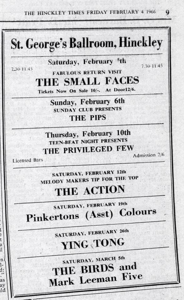 Small Faces - February 5, 1966 St. George's Ballroom, Hinckley, ENG