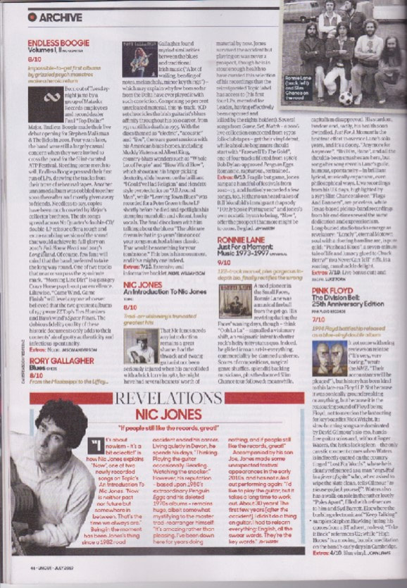 ​Uncut Magazine July 2019 ​- Ronnie Lane Just For A Moment 2019 Box Set Review ​​​