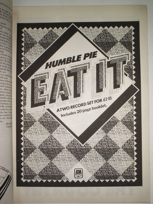 Zig Zag Magazine Album Ads - Humble Pie Eat It 1973
